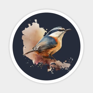 Nuthatch Bird On A Tree Branch 4.0 Magnet